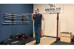 Alternating barbell reverse lunge movement